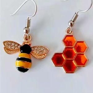 Bee and Honeycone earring